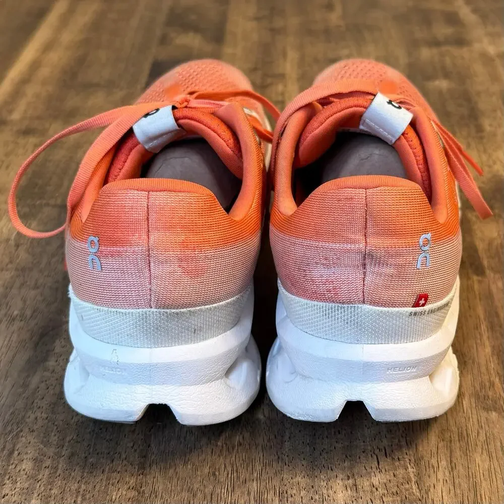 On Running Cloudsurfer 7 Neutral Sneaker Shoe Flame Orange White Men’s 11.5